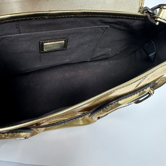 FENDI B. Bis Gold Metallic Flap Bag - Picture 10 of 12